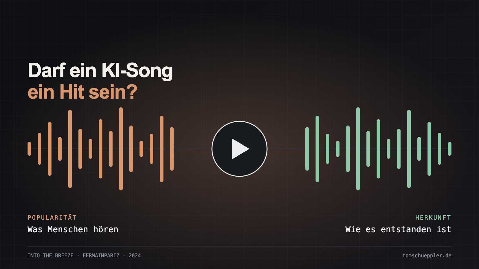 Abstrakte Audiowelle zwischen den Fragen, ob Popularität oder menschliche Herkunft über einen Chartplatz entscheiden soll