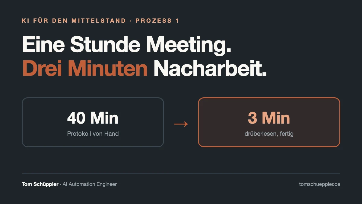 Eine Stunde Meeting, drei Minuten Nacharbeit: 40 Minuten Protokoll von Hand werden zu 3 Minuten drüberlesen